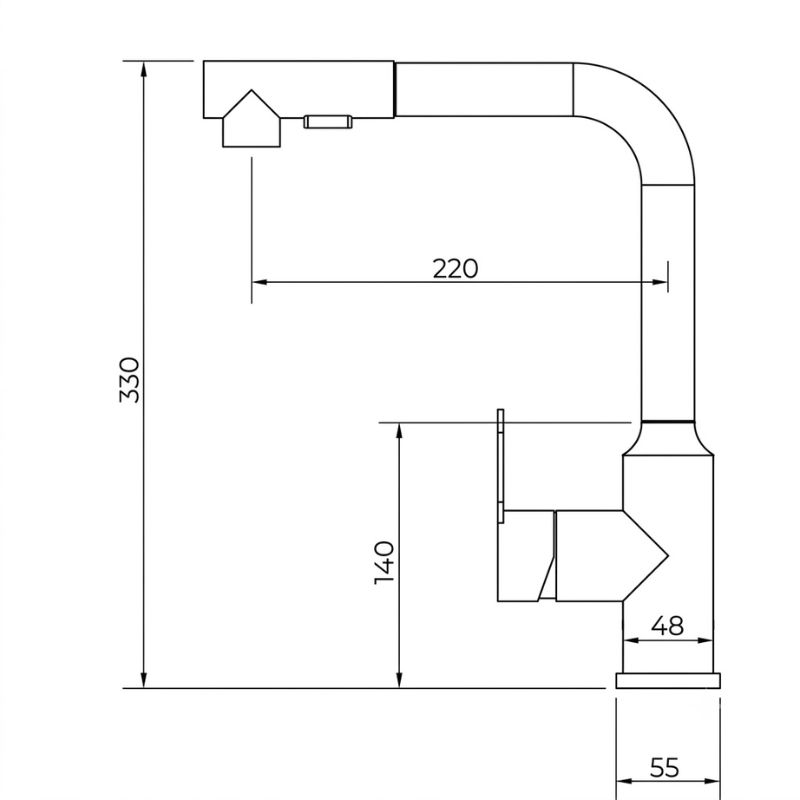 Kích thước vòi Boss dây rút cổ trụ BN622