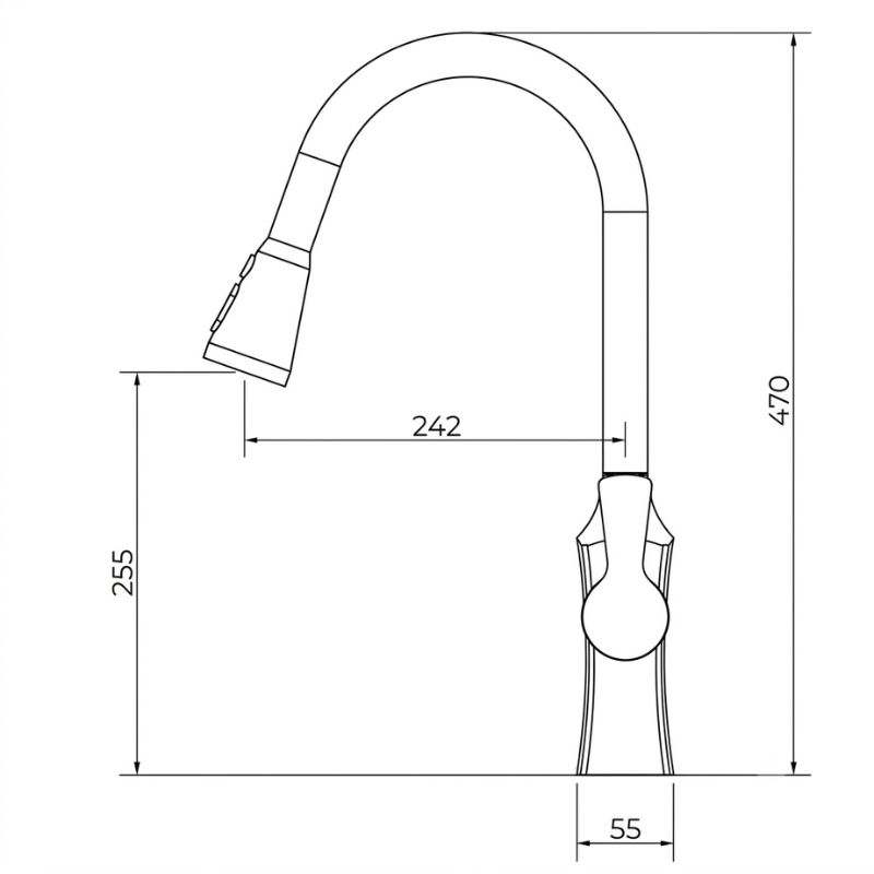 Kích thước vòi Boss rửa bát BN666