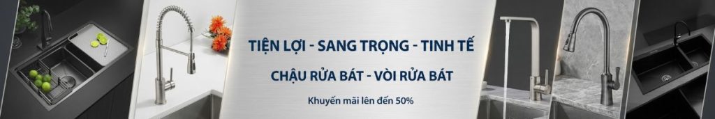 Banner chậu rửa, vòi rửa bát