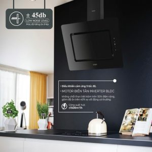 Không gian bếp hiện đại với máy hút mùi Boss BV2004A