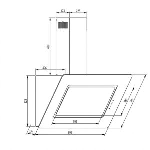 Kích thước máy hút mùi Boss BV2004A