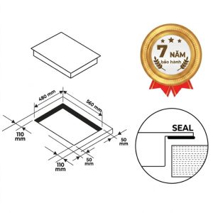 Kích thước khoét đá bếp từ nhập khẩu Malaysia BJI262F