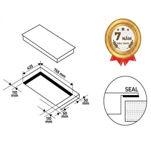 Kích thước khoét đá bếp từ Boss BIJ269P;