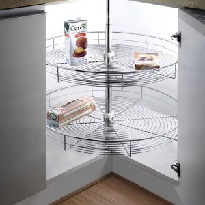 Mâm xoay 1/1 nan tròn inox 3/4 boss lắp đặt tủ bếp