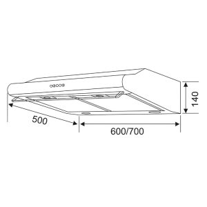 Sơ đồ kích thước chi tiết máy hút mùi Binova BI-23-I-06